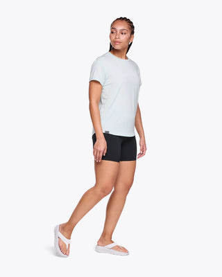 Hoka Womens Essential Tee | Aqua Breeze Heather