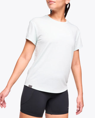 Hoka Womens Essential Tee | Aqua Breeze Heather