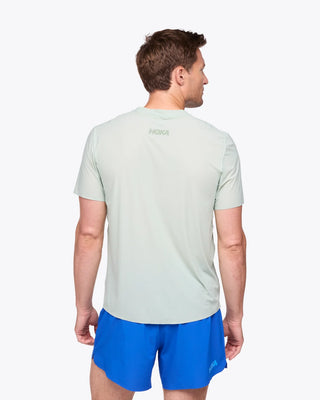 Hoka Mens Airolite Run Short Sleeve Tee | Aloe Vera