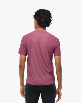 Hoka Mens Airolite Run Short Sleeve Tee | Dried Fig