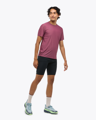 Hoka Mens Airolite Run Short Sleeve Tee | Dried Fig