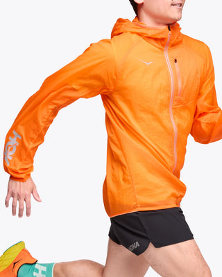 Hoka Mens Skyflow Viz Jacket | Electric Tangerine