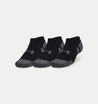 Under Armour Performance Cotton No Show Socks 3 Pack | Black