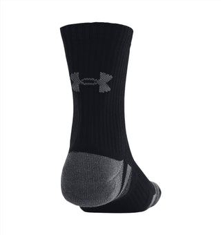 Under Armour Performance Cotton Mid-Crew 3-Pack | Black/Pitch Grey