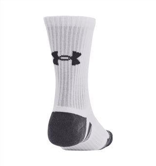 Under Armour Performance Cotton Mid-Crew 3-Pack | White/Pitch Grey