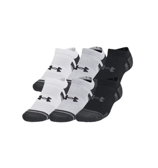 Under Armour Performance Tech No Show Socks 6 Pack | Mod Grey/Jet Grey