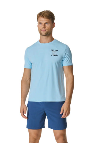 Reprimo Mens Run Club T-Shirt | Sky Blue/Navy/Reflective