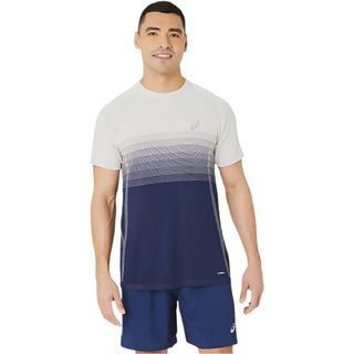 Asics Mens Seamless SS Tee | Birch/Blue Expanse