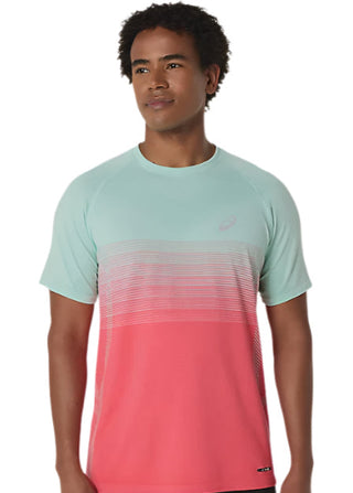 Asics Seamless SS Tee | Coral Reef/ Oasis Green