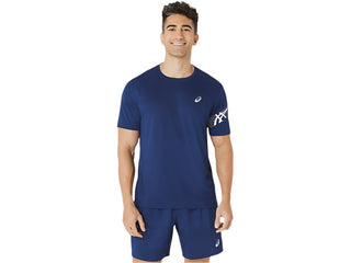 Asics Mens Icon Short Sleeved Top | Blue Expanse/Birch