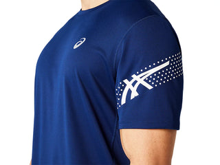 Asics Mens Icon Short Sleeved Top | Blue Expanse/Birch