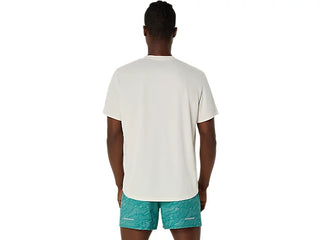 Asics Fujitrail Logo Short Sleeved Top | Birch/Rainy Lake