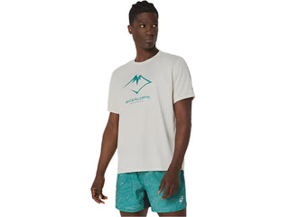 Asics Fujitrail Logo Short Sleeved Top | Birch/Rainy Lake