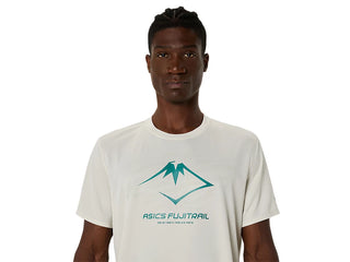 Asics Fujitrail Logo Short Sleeved Top | Birch/Rainy Lake