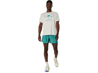 Asics Fujitrail Logo Short Sleeved Top | Birch/Rainy Lake