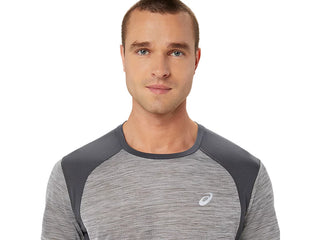 Asics Mens Road Short Sleeved Top | Piedmont Grey / Dark Grey