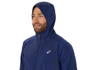 Asics Mens Road Packable Jacket | Blue Expanse