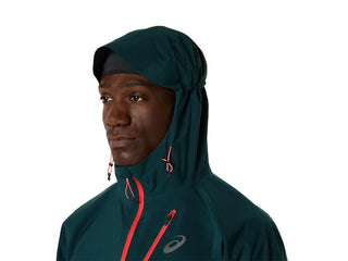 Asics Mens Fujitrail Elite Waterproof Jacket | Saxon Green