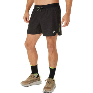 Asics Mens Fujitrail All Over Print 5" Shorts | Performance Black