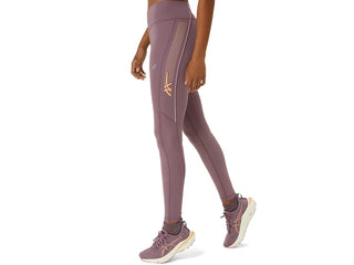 Asics Womens Icon Tight | Dusty Mauve/Faded Orange