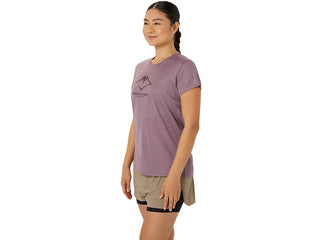 Asics Womens Fujitrail Logo SS Tee | Dusty Mauve