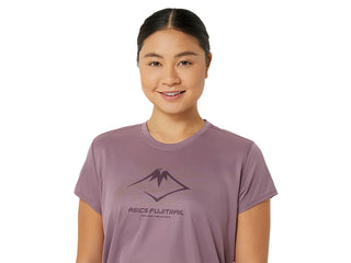 Asics Womens Fujitrail Logo SS Tee | Dusty Mauve