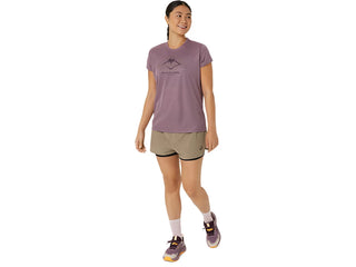 Asics Womens Fujitrail Logo SS Tee | Dusty Mauve