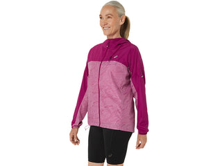 Asics Womens Fujitrail Packable Windbreaker | Soft Berry/Blackberry