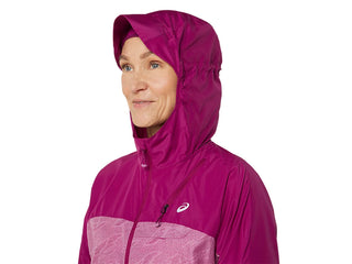 Asics Womens Fujitrail Packable Windbreaker | Soft Berry/Blackberry