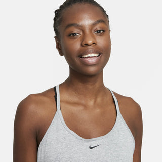 NIKE WOMENS DRI-FIT ONE ELASTIKA STANDARD FIT TANK | PARTICLE GREY/BLACK