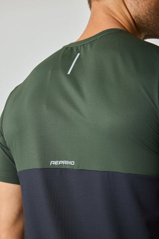 Reprimo Mens Flight Tee | Olive/Dark Grey 2.0