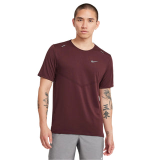 Nike Mens Dri-FIT Rise 365 SS Tee | Burgundy Crush/Reflective