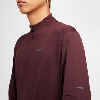 Nike Mens Dri-FIT 1/2-Zip Running Top | Burgundy Crush/Reflective