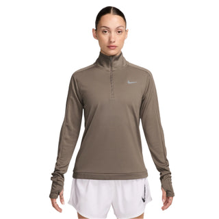 Nike Womens Dri-FIT Pacer 1/4 Zip | Mink Brown/Reflective Silver