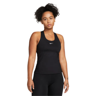 Nike Womens Swoosh Medium-Support Sports Bra Tank | Black/White