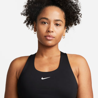 Nike Womens Swoosh Medium-Support Sports Bra Tank | Black/White