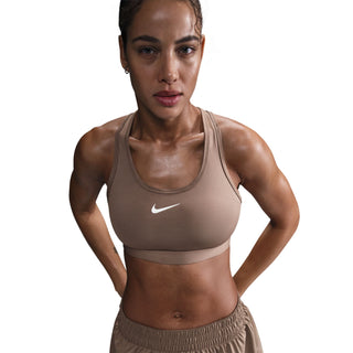 Nike Swoosh Medium Support Sports Bra | Mink Brown