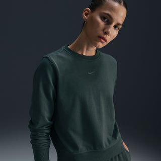 Nike Womens Dri-FIT One Crew Neck Sweatshirt | Vintage Green/Black