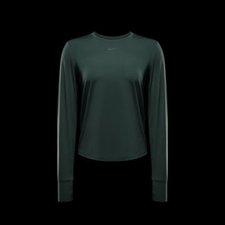 Nike Womens One Classics Dri-FIT Long-Sleeve Top | Vintage Green/Black