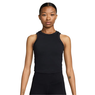 Nike Womens One Fitted Dri-FIT Cropped Tank | Black/Black