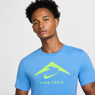 Nike Mens Dri-FIT Trail Running Logo Tee | University Blue / Volt