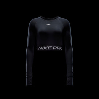 Nike Womens Pro Dri-FIT Cropped Top | Black/White