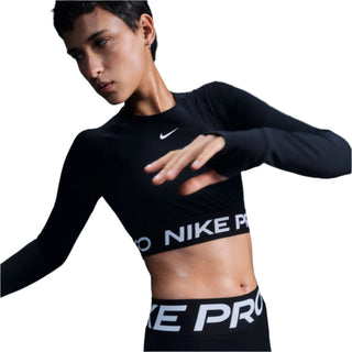 Nike Womens Pro Dri-FIT Cropped Top | Black/White