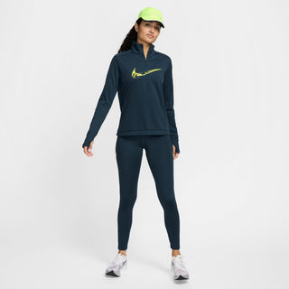 Nike Womens Swoosh Dri-FIT 1/4 Zip | Armoury Navy/Bright Cactus