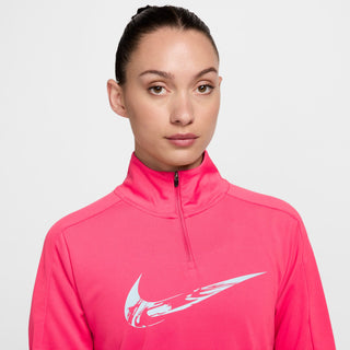 Nike Womens Swoosh Dri-FIT 1/4 Zip | Aster Pink/Reflective Silver