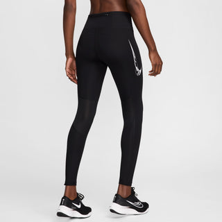 Nike Womens Fast Swoosh Mid-Rise 7/8 Leggings | Black/White