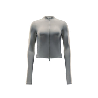 Nike Womens Zenvy Dr-FIT LS FZ Top | Light Army/White