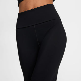 Nike Womens One Dri-FIT High-Waisted Fold-Over Pants | Black