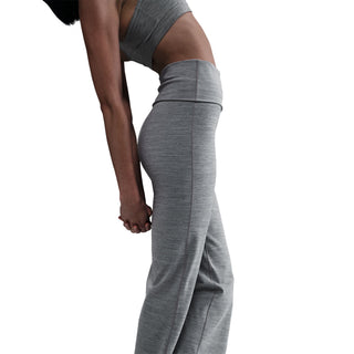 Nike Womens One Dri-FIT High-Waisted Fold-Over Pants | Smoke Grey/Heather