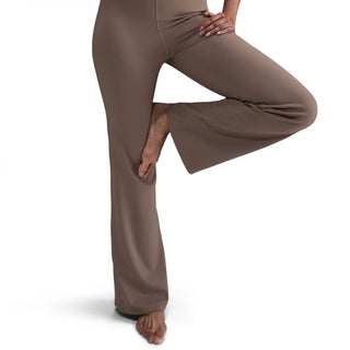 Nike Womens One Dri-FIT High-Waisted Fold-Over Pants | Mink Brown/Black